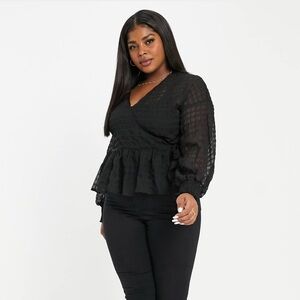 NWT Missguided Elegant Black Wrap Top